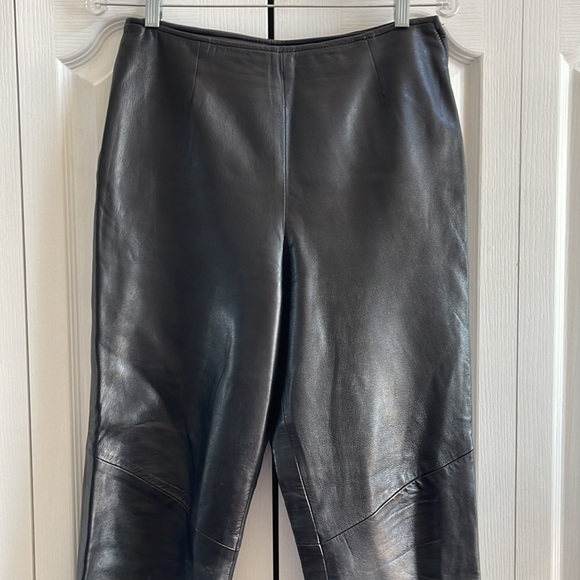 DANIER Black Leather Trousers 8 - Picture 4 of 11